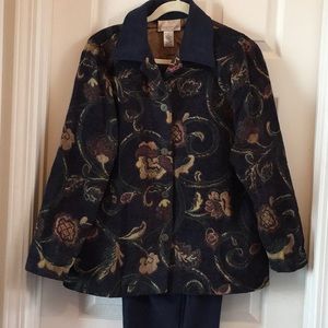 Susan Graver tapestry jacket and pants suit